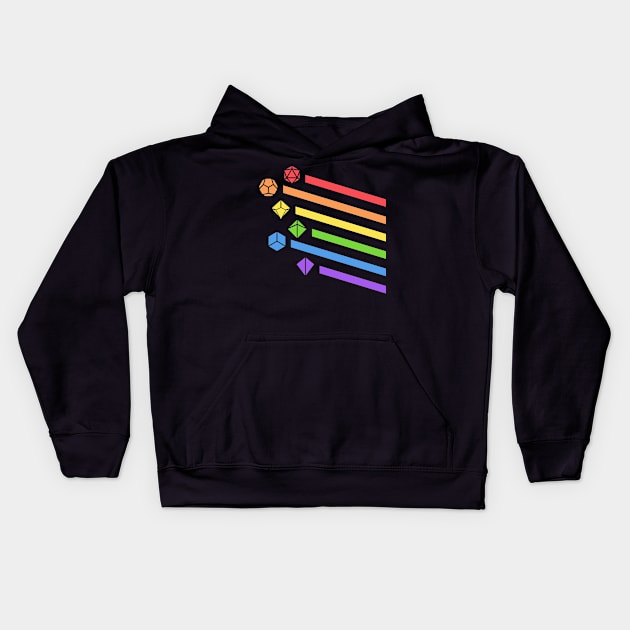 Rainbow Polyhedral Dice Set Kids Hoodie by pixeptional